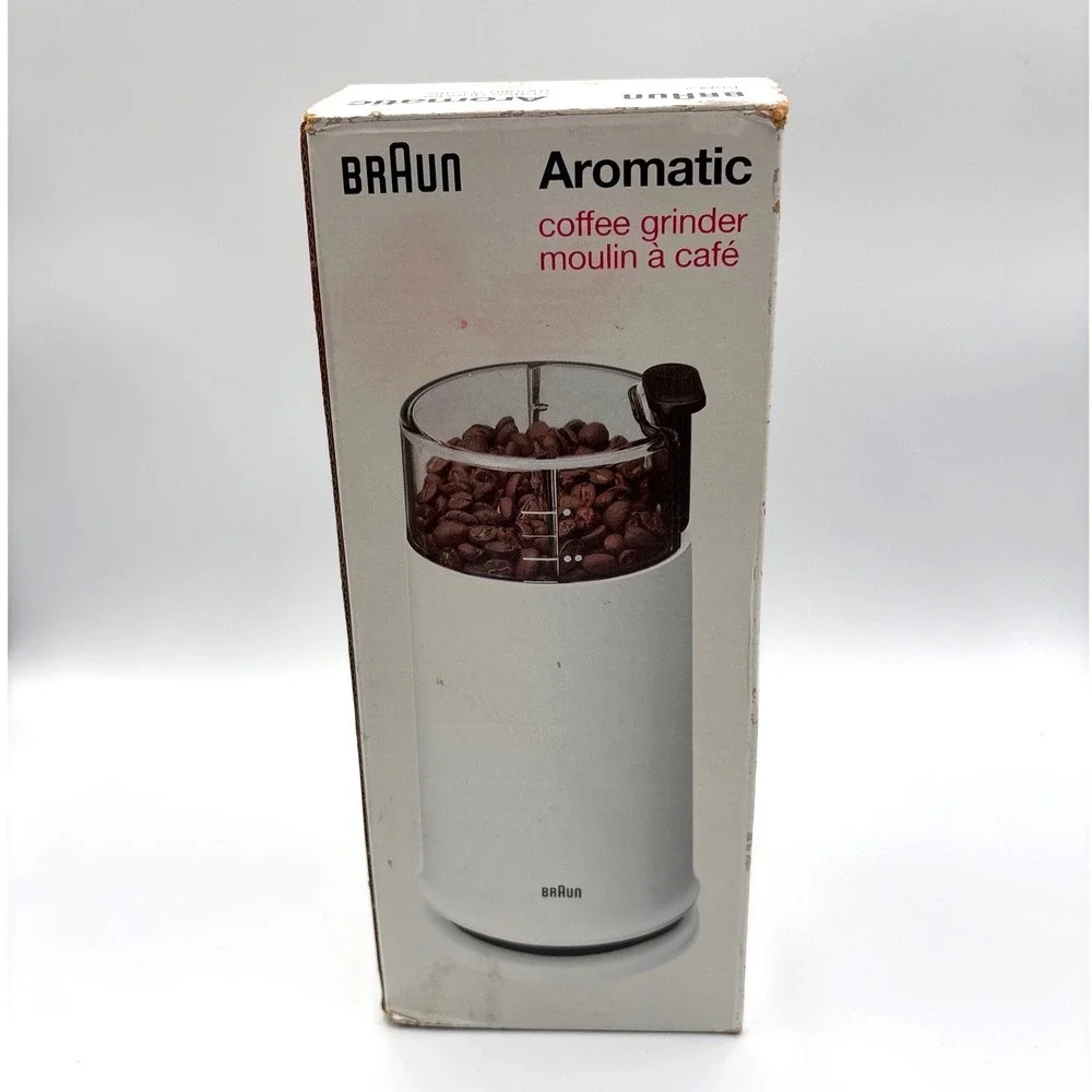 Braun Aromatic KSM 2 Coffee Grinder White Vintage 2.5oz Capacity Made in Mexico